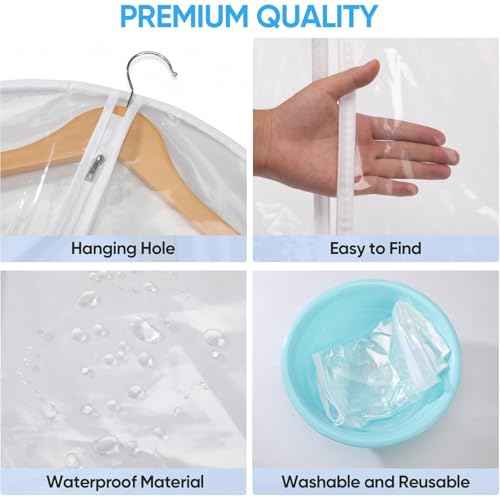 36” All Clear Garment Bags for Women Suit Bags (2 Count)