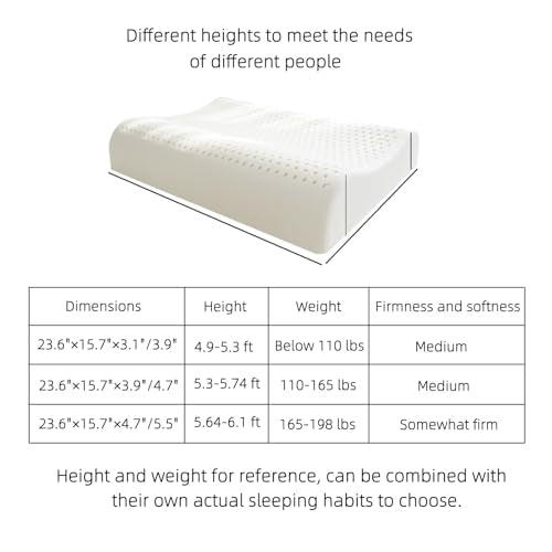 High Profile Natural Latex Contour Neck Pillows for Adults