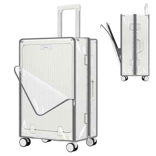 Clear Luggage Cover Protector with Front Pocket Zipper 30 Inch