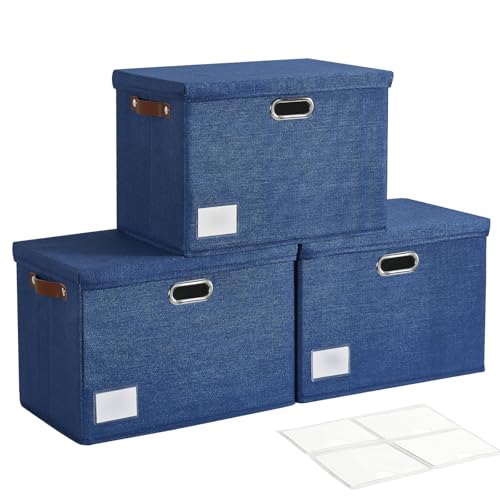 17" Large Fabric Storage Box with Lids (3 Count)