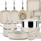 Ceraluxe 20Pc Pots and Pans Set Non Stick Ceramic Cookware Set