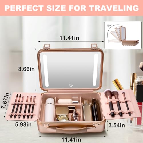 Travel Makeup Case with Mirror