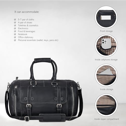 Handmade Leather Weekender Duffle Bag for Men