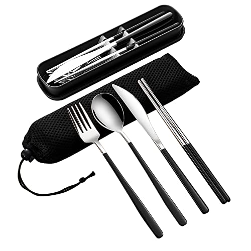 4 Piece Portable Travel Utensils Set with Case 18 (4 Count)