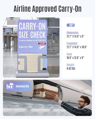 20 Inch Carry On Luggage 22x14x9 Airline Approved