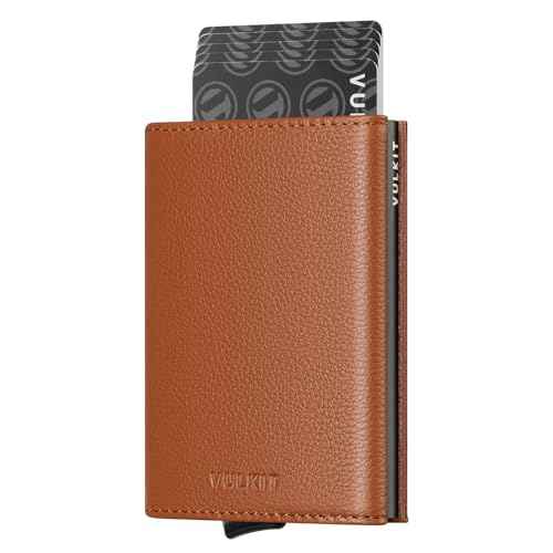 Pop up Card Wallet Minimalist Cash Wallets RFID Blocking Leather Smart Credit Card Holder with ID window for Men