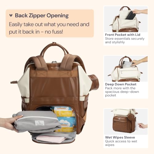 Leather Diaper Bag Backpack
