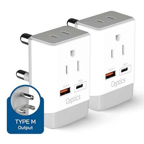 South Africa Travel 2 Pack Plug Adapter QC 3.0 & PD (2 Count)