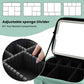 Travel Makeup Bag with LED Mirror and Light Makeup Travel Bag Organizer Portable Cosmetic Brush Organizer Bag with Adjustable Dividers for Cosmetics Makeup Brushes Toiletry
