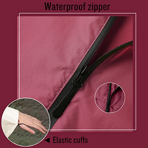 Adult Rain Poncho Waterproof Hooded Zipper Raincoat with Pockets