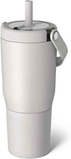 BrüMate Resa 25oz 100% Leakproof Travel Tumbler with Handle & Straw | Flexible SoftSip Straw | Silicone Sleeve for Durability | Stainless Steel | Cup Holder & Travel Friendly Water Bottle | (Dune)