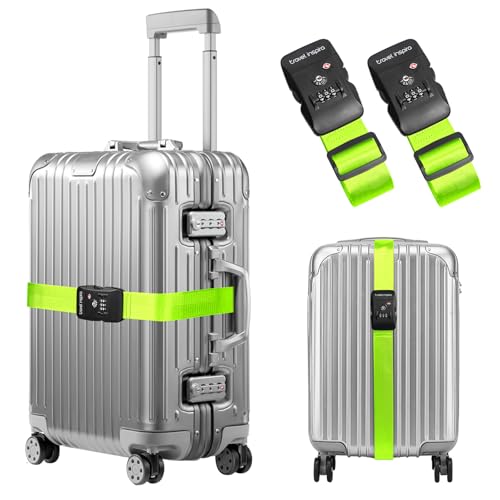 2 Pack Luggage Straps for Suitcases with TSA Lock
