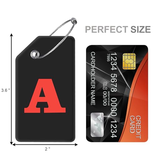 8 Pack Initial Luggage Tags for Suitcases Airplane Travel Essentials (8 Count)