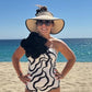 Womens Sun Hat with Ponytail Hole Wide Brim Beach Straw Visor