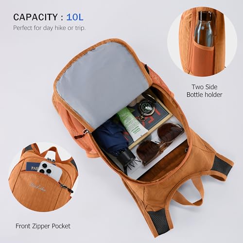 10L Small Hiking Backpack Travel Daypack Lightweight Packable Back Pack for Women Men