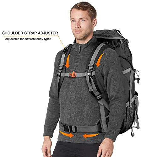 50L Hiking Backpack with Rain Cover for Both Men & Women