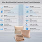 Premium Soft Travel Blanket Pillow Airplane Throws Packable Beige