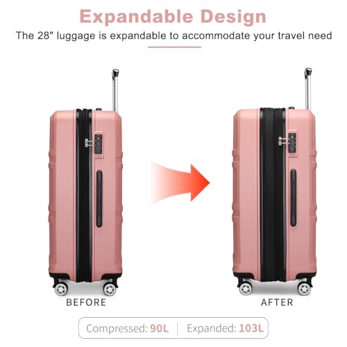28 Inch Luggage Expandable Suitcase with Spinner Wheels TSA Lock