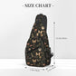 Sling Bag Vintage Butterfly Moon Flower Hiking Daypack Crossbody Shoulder Backpack Travel Chest Pack for Men Women
