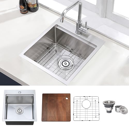 17x19 Inch Drop in Bar Sink Brushed Nickel