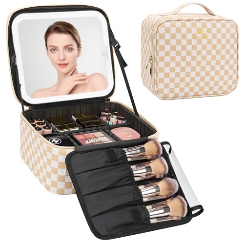 Travel Makeup Bag With LED Mirror