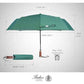 Folding Umbrella Lux Hardwood Handle Herringbone Jade Green