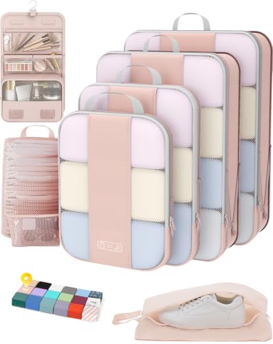 8 Set Compression Packing Cubes for Travel Gifts Mom Women (8 Count)