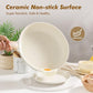 11inch Ceramic Nonstick Frying Pan Paella Pan with Lid