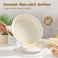 9.5inch Ceramic Nonstick Frying Pan Paella Pan with Lid