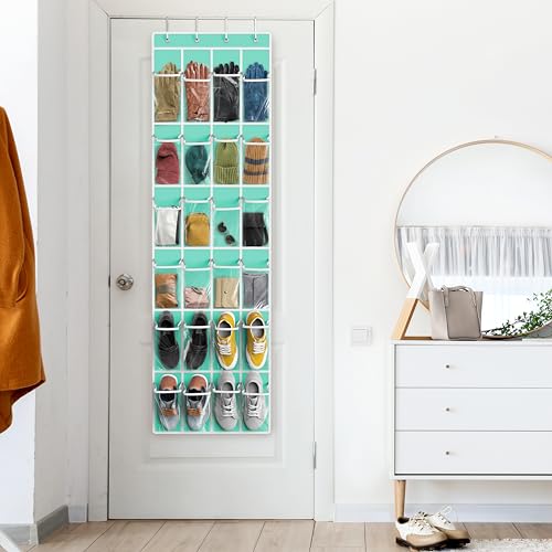 24 Pockets Clear Over the Door Shoe Organizer