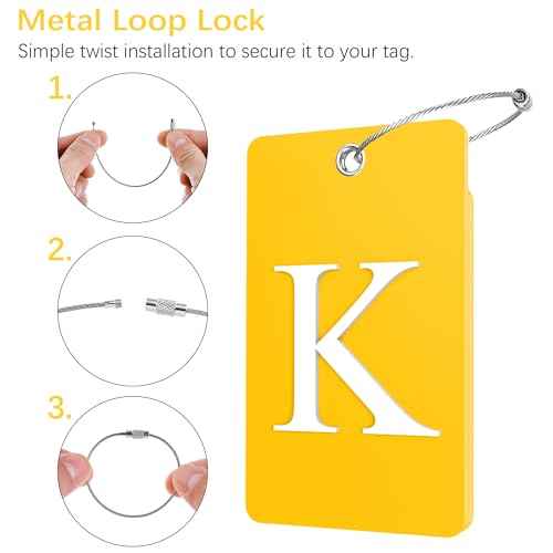 2 Pack Initial Luggage Tags for Suitcases Airplane Travel Essentials (2 Count)