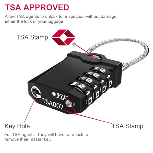 Travel Locks TSA Approved Locks for Luggage (4 Count)
