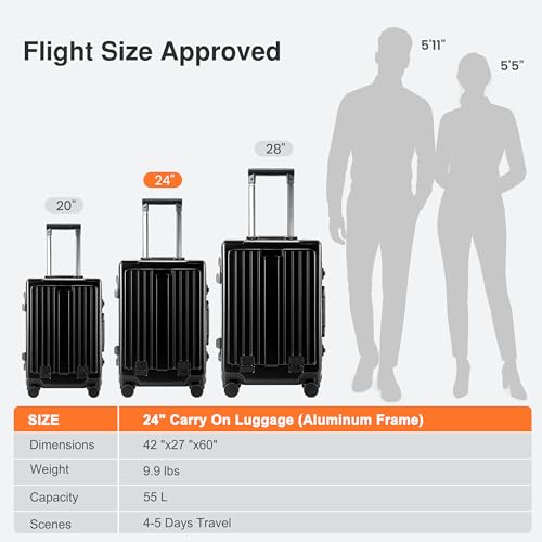 Zipperless 24 Inch Luggage With Wheels