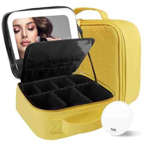 Travel Makeup Bag Cosmetic Bag Makeup Organizer Bag with Lighted Mirror