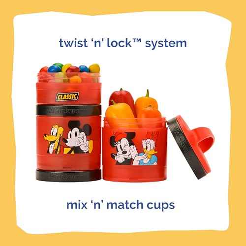 Mickey & Friends Snack Containers 3 Stackable Snack Cups Classic!