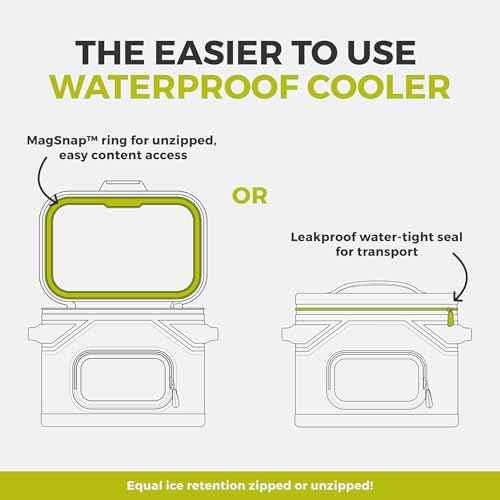 Magnetic Leak Proof 12 Can Soft Cooler with Waterproof ZipperInsulated Bag Portable Ice Chest Box