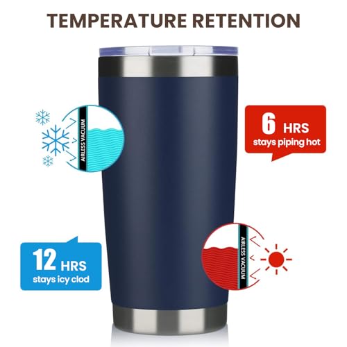 20oz Tumbler 8 Pack Double Wall Vacuum Insulated Travel Mug Bulk (8 Count)