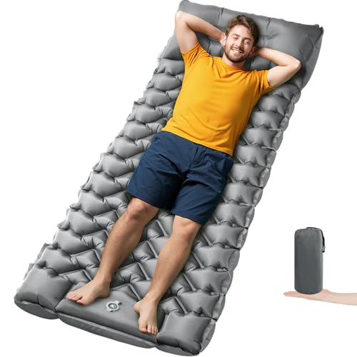 4 Inch 1.9 lb Backpacking Sleeping Pad with Fast Foot Pump