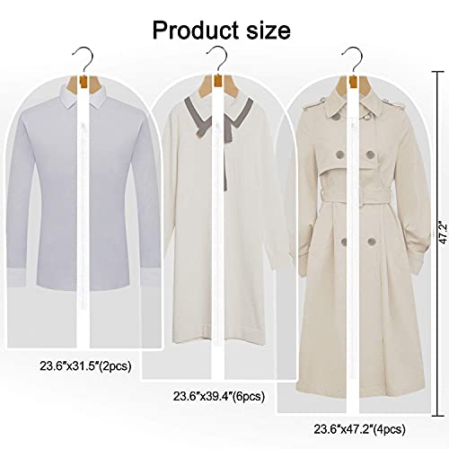 12 Pack Breathable Clothes Covers with Zip