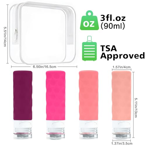 Travel Bottles for Toiletries (4 Count)