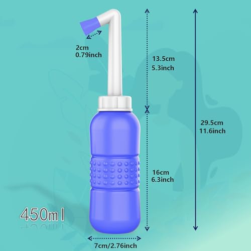 2pcs Portable Bidet Travel Bidet Bottle 450ml Peri Bottle for Postpartum Essentials Perineal Recovery (2 Count)