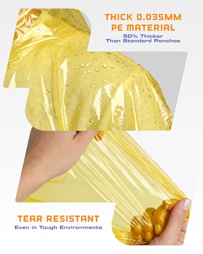 Disposable Rain Ponchos for Adults (5 Count)