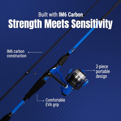 2 Piece IM6 Carbon Fishing Rod and Reel Combo for Bass