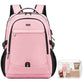 17 Inch Laptop Backpack for Travel Water Resistant College Backpack for Women Laptop Bag with USB Charging Port and Clear Toiletry Bag Work Backpack