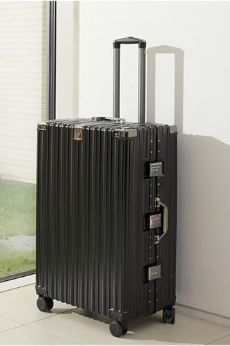 26 Inch Checked Zipperless Luggage with Cup Holder