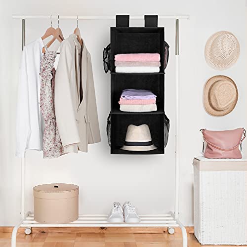 2 Pack 3 Shelf Hanging Closet Organizer with 2 Velcro (2 Count)