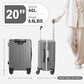 20" Carry On Luggage Double Handle Suitcase with Net Pocket