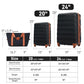 Luggage sets of 3 Piece 20 24 IN Carry on Luggage Hard Case Black and Brown Luggage Expandable Checked Luggage Suitcase Set with Wheels (3 Count)