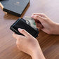 Card Holder Pop Up Slim Wallet Leather RFID Blocking Card Case Up to 8 Credit Cards Black (7 Count)