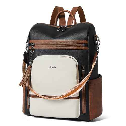 Vegan Leather Laptop Backpack for Women 15.6 inch Work Backpack Fashion Travel Backpack Purse for Business College